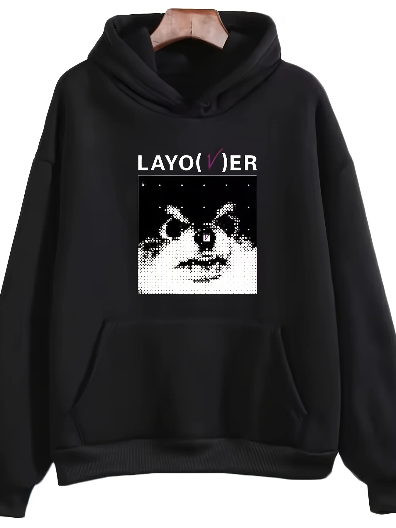 LAYO ER Cover Dog Print Jacket, Unisex Hoodie, Loose Fit Casual Wear for College Students  Fashionable Casual Loose Fit Hoodie
