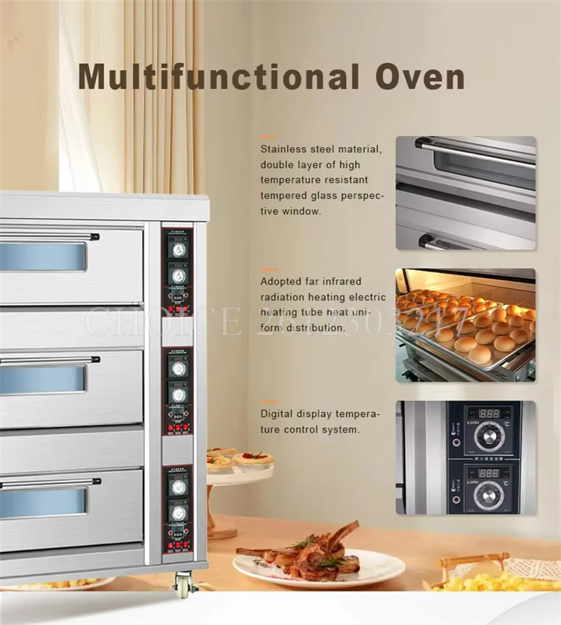 Multifunction Bakery Equipment Baking Oven for Bakery Commercial Pizza for Sale High Yield Stainless Steel Bread Convection Oven