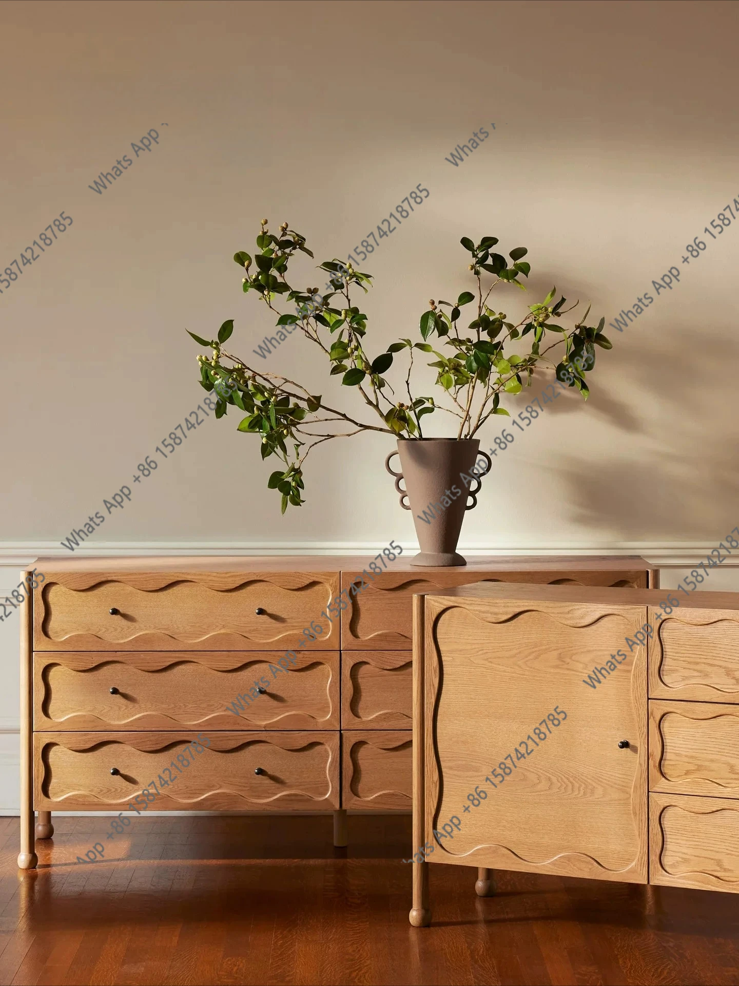 

Designer Second-hand chest of drawers living room wall storage sideboard entrance cabinet solid wood vintage log style bedroom s