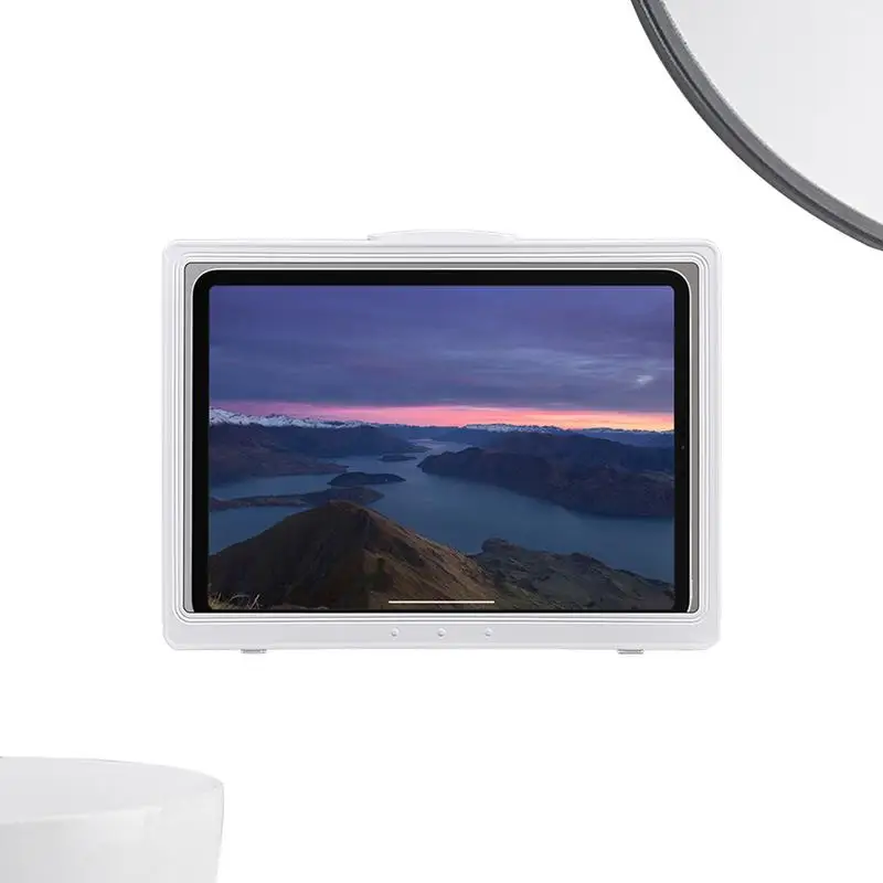Shower Tablet Holder Waterproof Bathroom Tablet Case Mount Shelf Mount Shelf With Touchable Anti-Fog Screen For Tablets