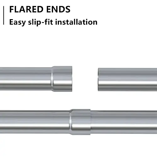 

48-Inch Straight 2.5 Inch OD 304 Stainless Steel Mandrel Exhaust Pipe With Flared Ends For Custom Systems