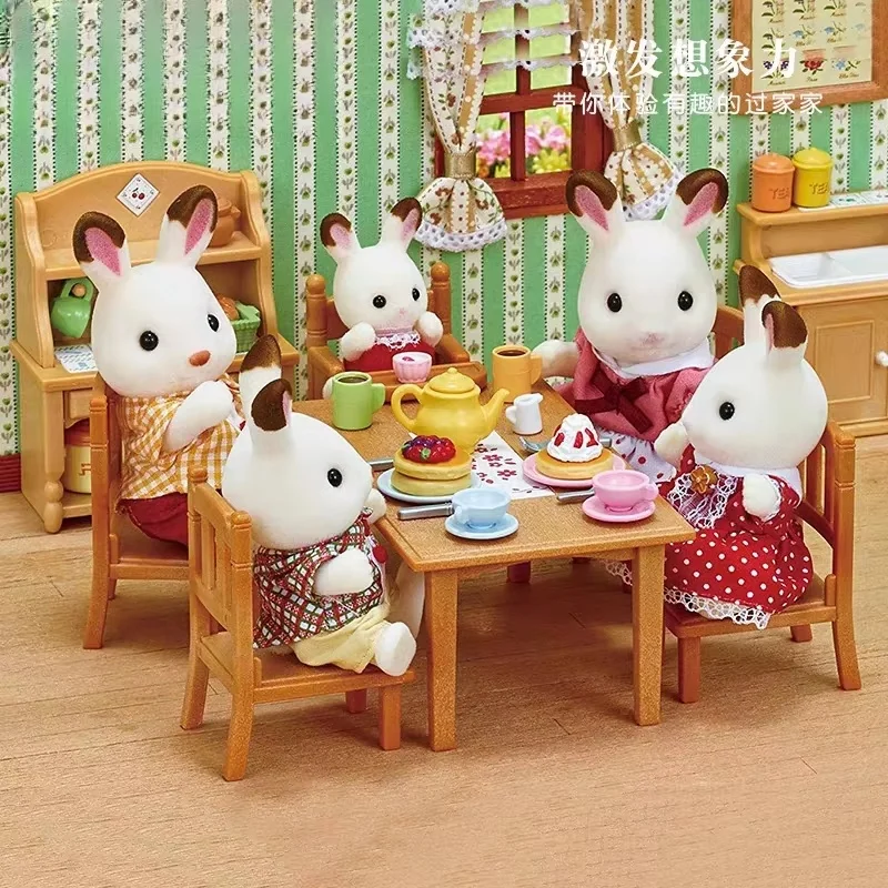 Nuevas figuras de Anime de Sylvanian Families, figura clásica de la serie familiar de conejo de Chocolate, estatua de Pvc, modelo de muñeca, adorno, juguetes de regalo