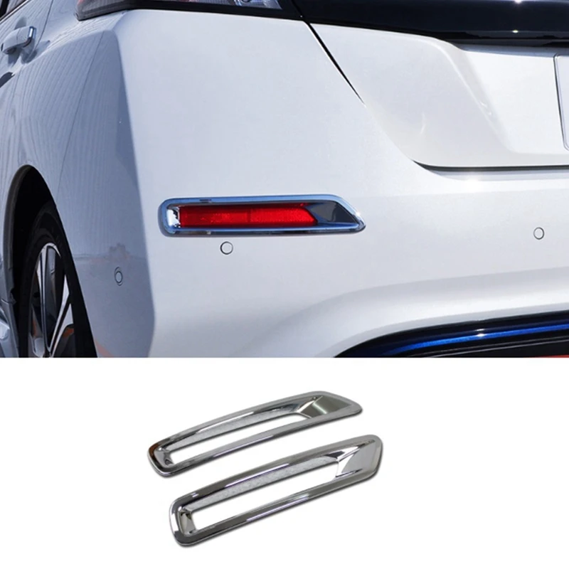 For Nissan Leaf ZE1 2017 2018 2019 Car Rear Tail Fog Light Cover Frame Trim Fog Lamp Replacement Accessories 2PCS