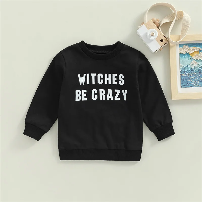 Newborn Baby Boy Girl Clothes Halloween T-shirt 2022 Letter Printed Long Sleeve O Neck Casual Tops Autumn Clothing