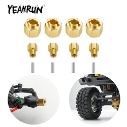 YEAHRUN Brass +4/5/6mm Widen Counterweight Wheel Hex Adapter for Axial SCX24 90081 Deadbolt Gladiator 1/24 RC Crawler Car Parts