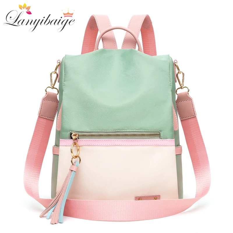 

Fashion Waterproof Oxford Cloth Backpack Women Crossbody Shoulder Bag Large Capacity Anti-theft Bookbag For Teenagers Girls 2023