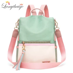 Fashion Waterproof Oxford Cloth Backpack Women Crossbody Shoulder Bag Large Capacity Anti-theft Bookbag For Teenagers Girls 2023