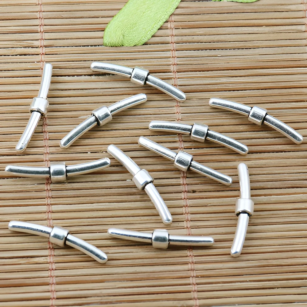 30pcs 22*4mm Long No Hole Curved Stick Design CharmEF2245