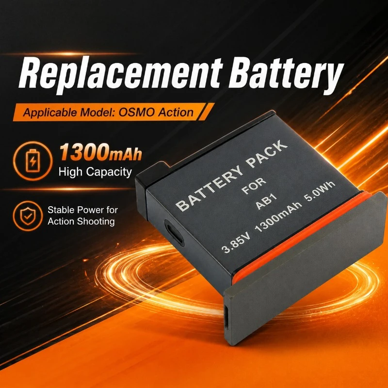 

1300mAh 5.0Wh Suitable for OSMO for Action Eye Sports Camera Battery 3.85V Long Range Stable Digital Battery