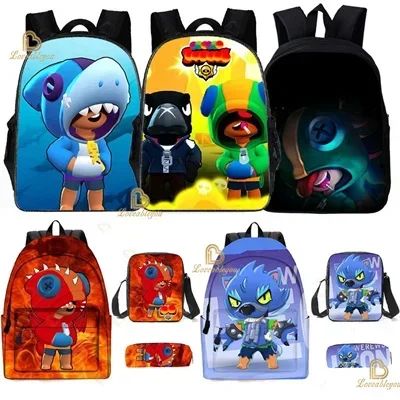 3PCS School Bag Sets 3D Printing School Knapsack for Teenagers Boys Girls Student Travel Back To School Popular Games Backpacks