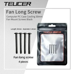 TEUCER 20pcs Case Fan Long Screws Water Cooler Fan Extension Fixing Screws Computer Case Front Panel Bottom Fan Long Screws