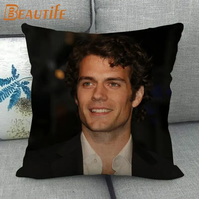 Custom Henry Cavill Pillowcase 45X45cm Wedding Decorative Eco-Friendly Cotton Linen Fabric Pillow Case