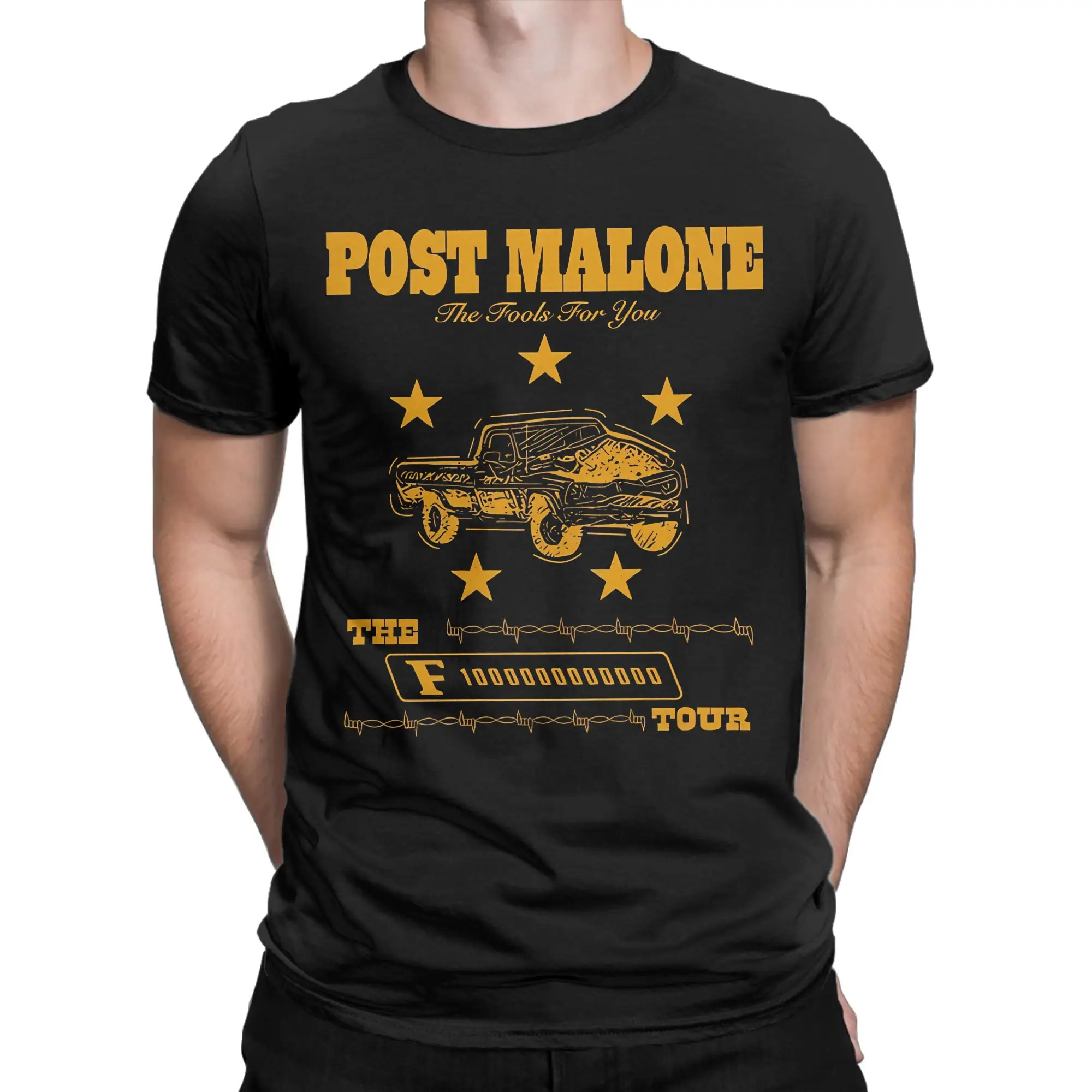 Футболка из 100% хлопка с забавным принтом в стиле олдскул хип-хоп от Post Malone, классическая модель для мужчин