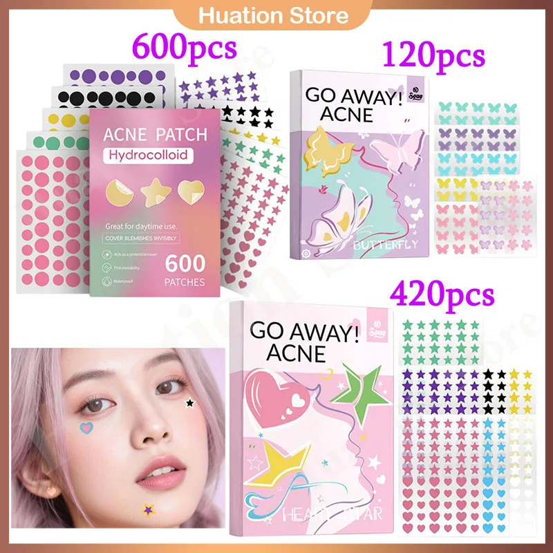 120/420/600 قطعة الملونة ستار بثرة التصحيح حب الشباب الملونة غير مرئية حب الشباب إزالة العناية بالبشرة ملصقات المخفي بقعة أدوات ماكياج