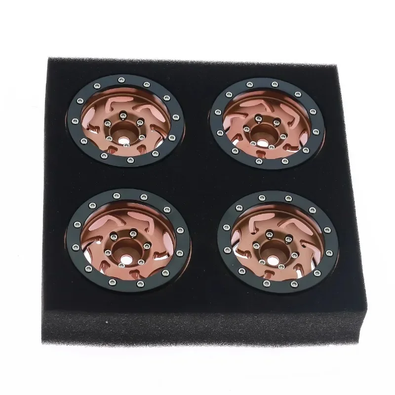 1.9" Metal Beadlock Wheels Rims w/Tornado Holes -Premium for 1/10 RC Crawler -Fits Axial RC4WD SCX10,  TRX4/6