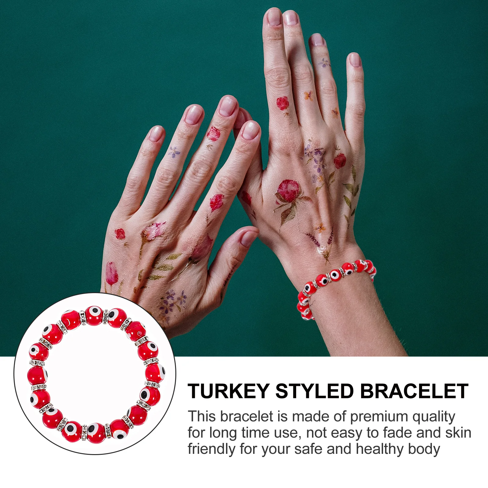 

1Pcs Glass Bead Bracelet Stylish Elegant Lady Personality Wrist Chain for Daily Wear Party Decoration Tourism Commemoration Gift