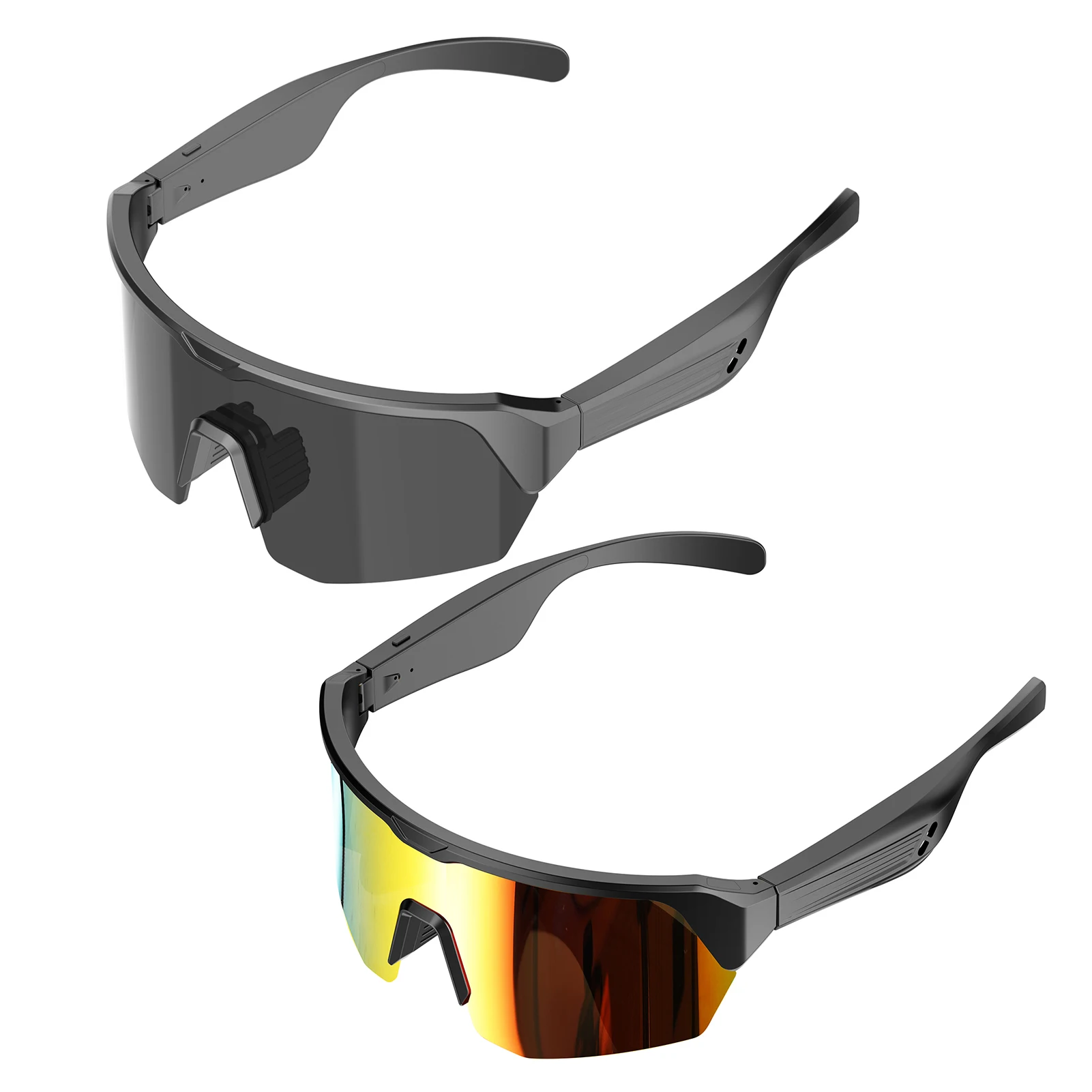 Smart Glasses for Cycling, Wireless Music Earphones Glasses with BT Music/Call, UV Protection, Flexible Frame for Outdoor Sports