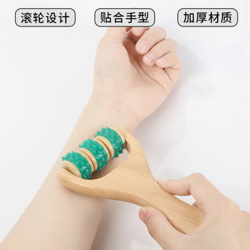 

1 шт. деревянный роликовый массажер для всего тела, плеч, ног, лица, шеи, роликовый массажер для рук, расслабляющий массажер