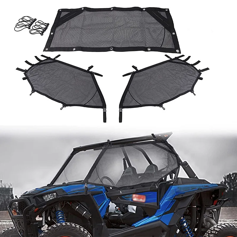 UTV RZR Accessory Window Shade Nets Left Right & Rear Window Shield Fit for Polaris RZR 1000 XP Turbo POLARI RZR 500 570 800 900