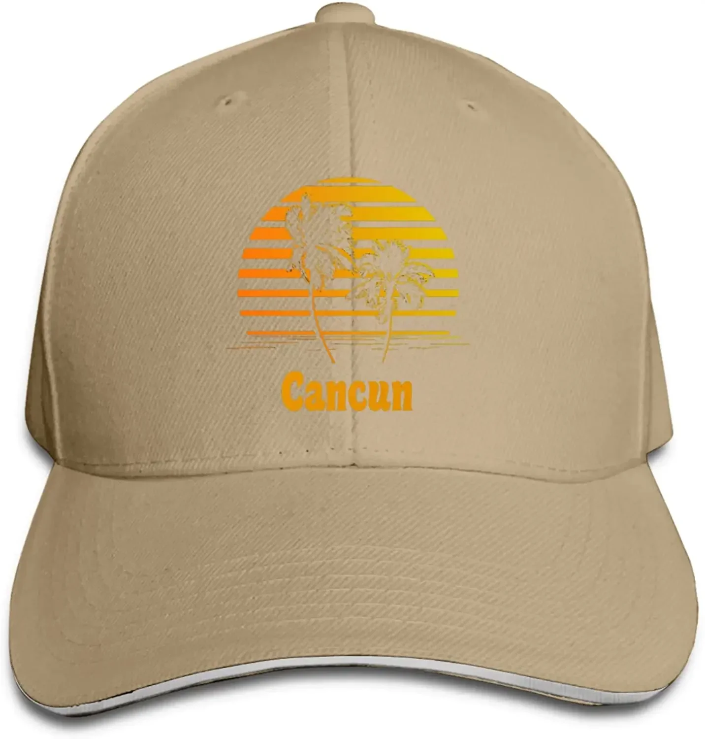 Cancun Mexico Sunset Palm Beach Unisex Baseball Cap Adjustable Hat Sandwich Cap Hip Hop Hats Trucker Dad Hats