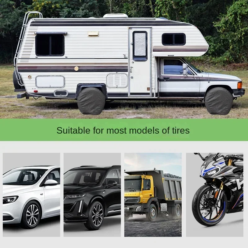 1/4PCS Universal Wheel Tire Covers Protection Waterproof outdoor Covers For RV Motorhome Camper Car Trailer UV Weather Resistant