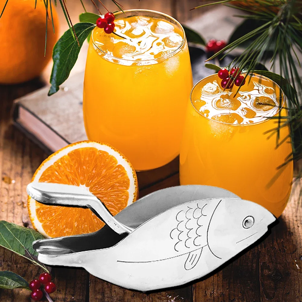 1Pc Stainless Steel Lemon Slice Squeezer Fish Shaped Hand Juicer Citrus Lime Orange Fruit Press Manual Juice Crusher view 4