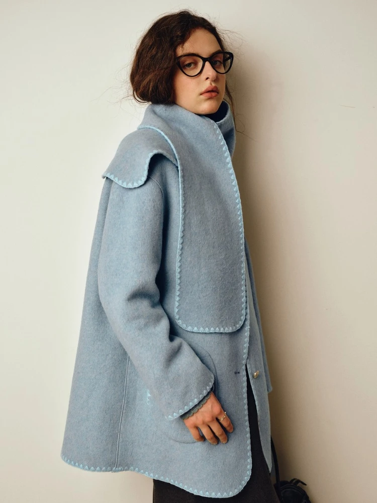 OLrain 女性ウールジャケット 2025 秋冬ロングコート暖かいシングルブレストアウターエレガントな女性服 GO57QS001301