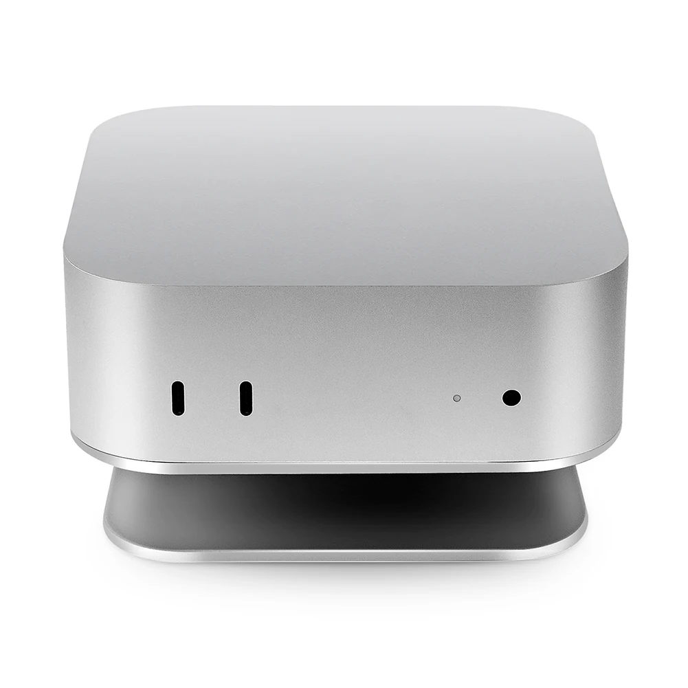 حامل معدني لأجهزة Apple Mac Mini M4/M4 Pro حامل سطح المكتب التهوية تبديد الحرارة التبريد تخزين الرف حامل قاعدة سطح المكتب