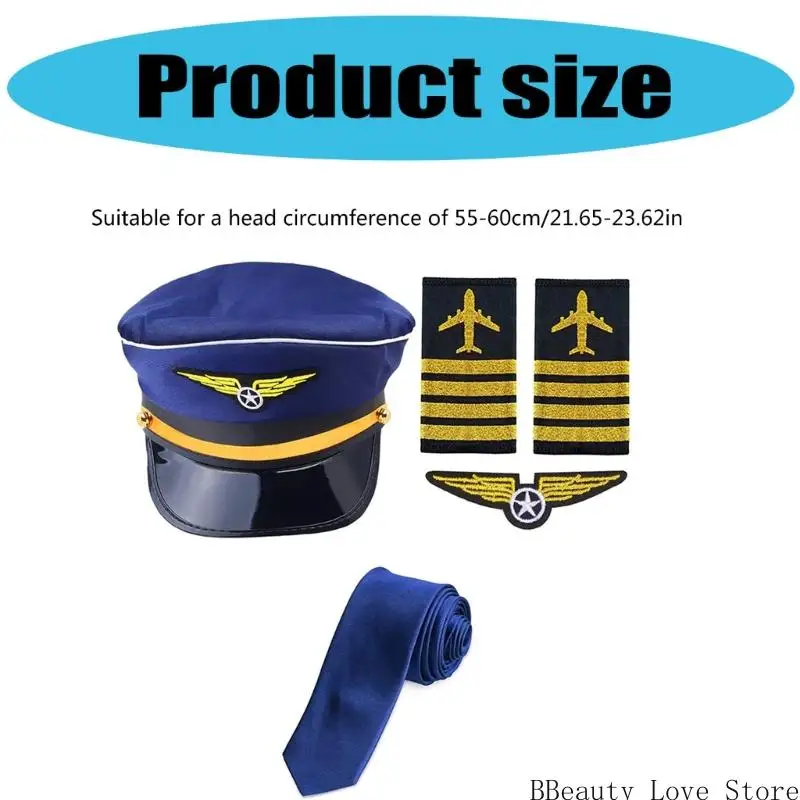 طيران كابتن أزياء البالغين التجريبيين الملحقين ملحقين موحد قبعة قبعة العنق