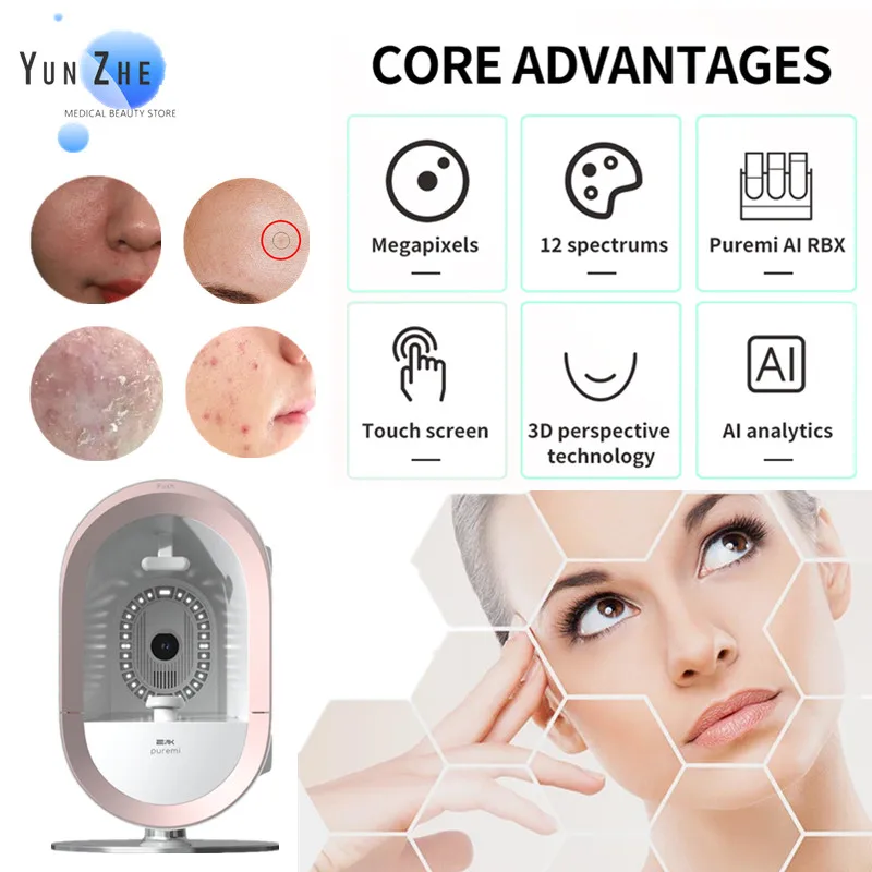 Beauty Salon New 3D Technology Professional AI Skin Camera Device Facial Scanner Skin Analysing Equipment Skin Analyzer Machine