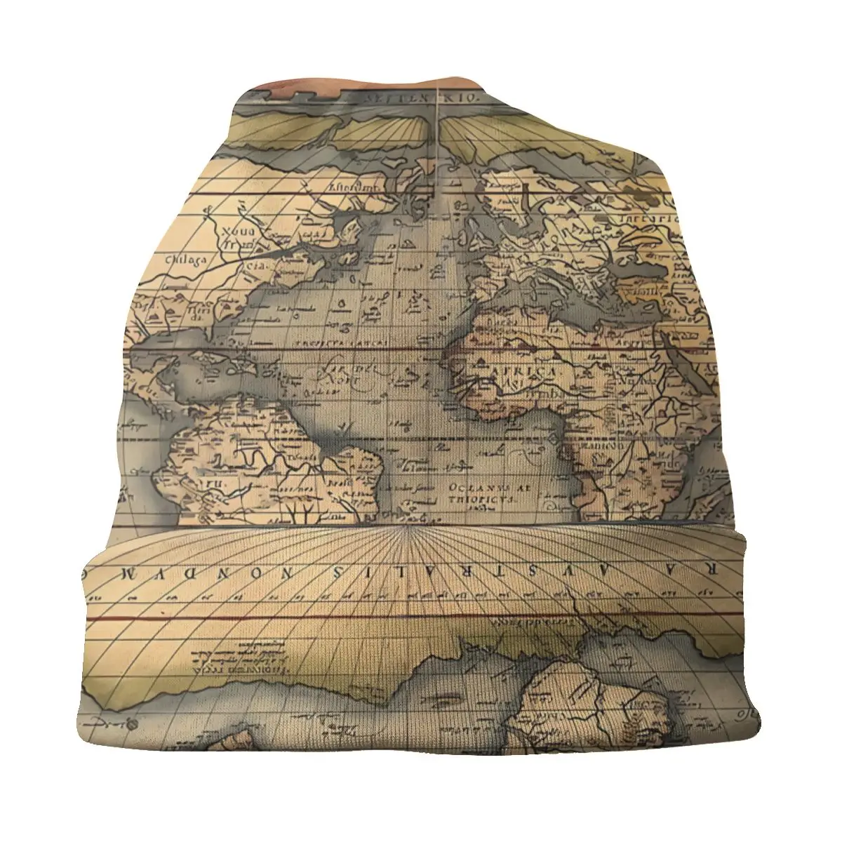 World Map Autumn Spring Hats Retro Thin Hat Bonnet Special Skullies Beanies Caps Men Women\'s Earmuffs