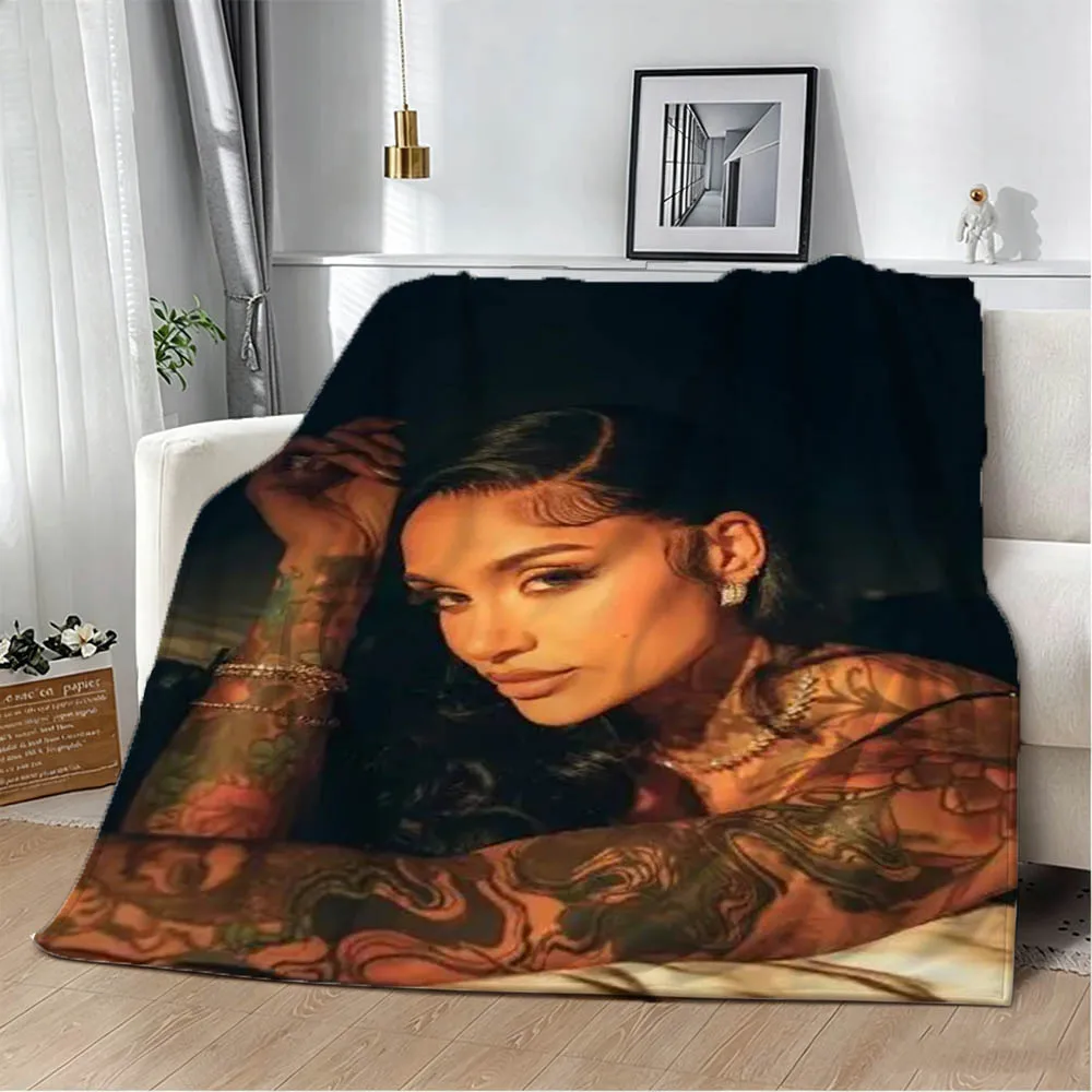 3D Singer K-Kehlani Folded 2026 Album Flannel Blanket Soft Throw Art For Home Decor Sofa Naps Picnic Gifts Halloween Present