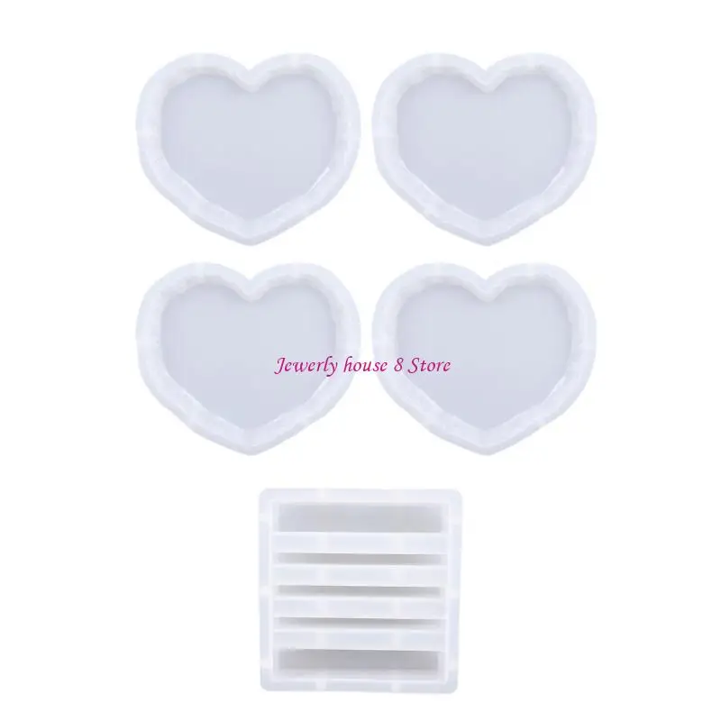 

5 шт., форма для подставки для подставок, квадратная, круглая, овальная форма для подноса, форма для эпоксидной смолы с краями