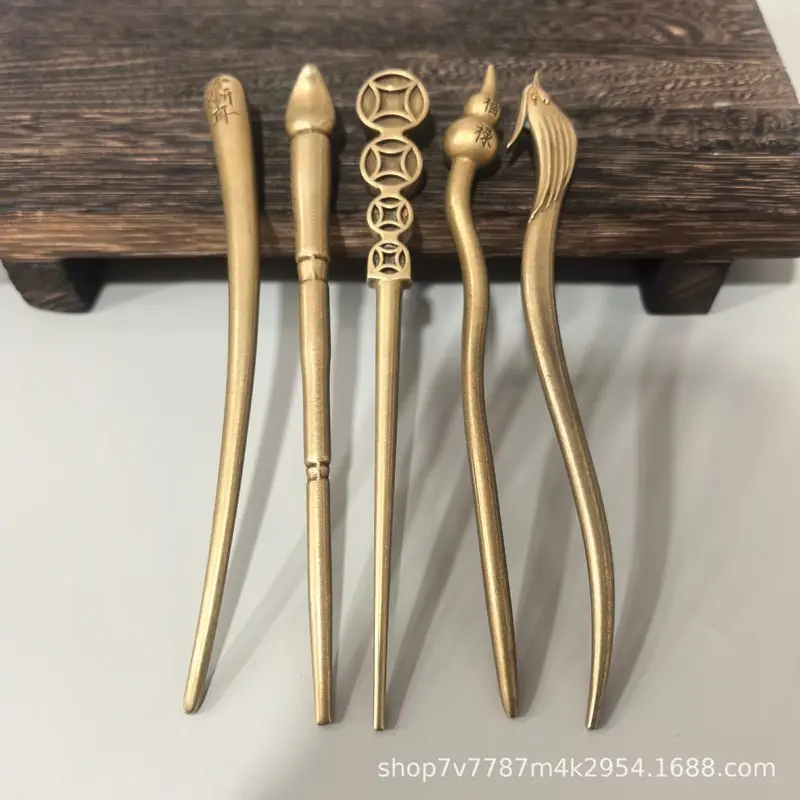 Brass craftwork, classical hairpin, new Chinese-style hair accessory