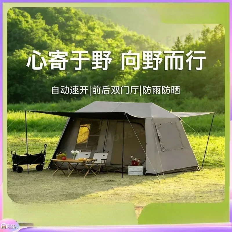 For Car Roof Top Tent 3-8 Person Oxford Cloth Waterproof Camping Awning Canopy Outdoor Travel Auto Accessories Silver Coating