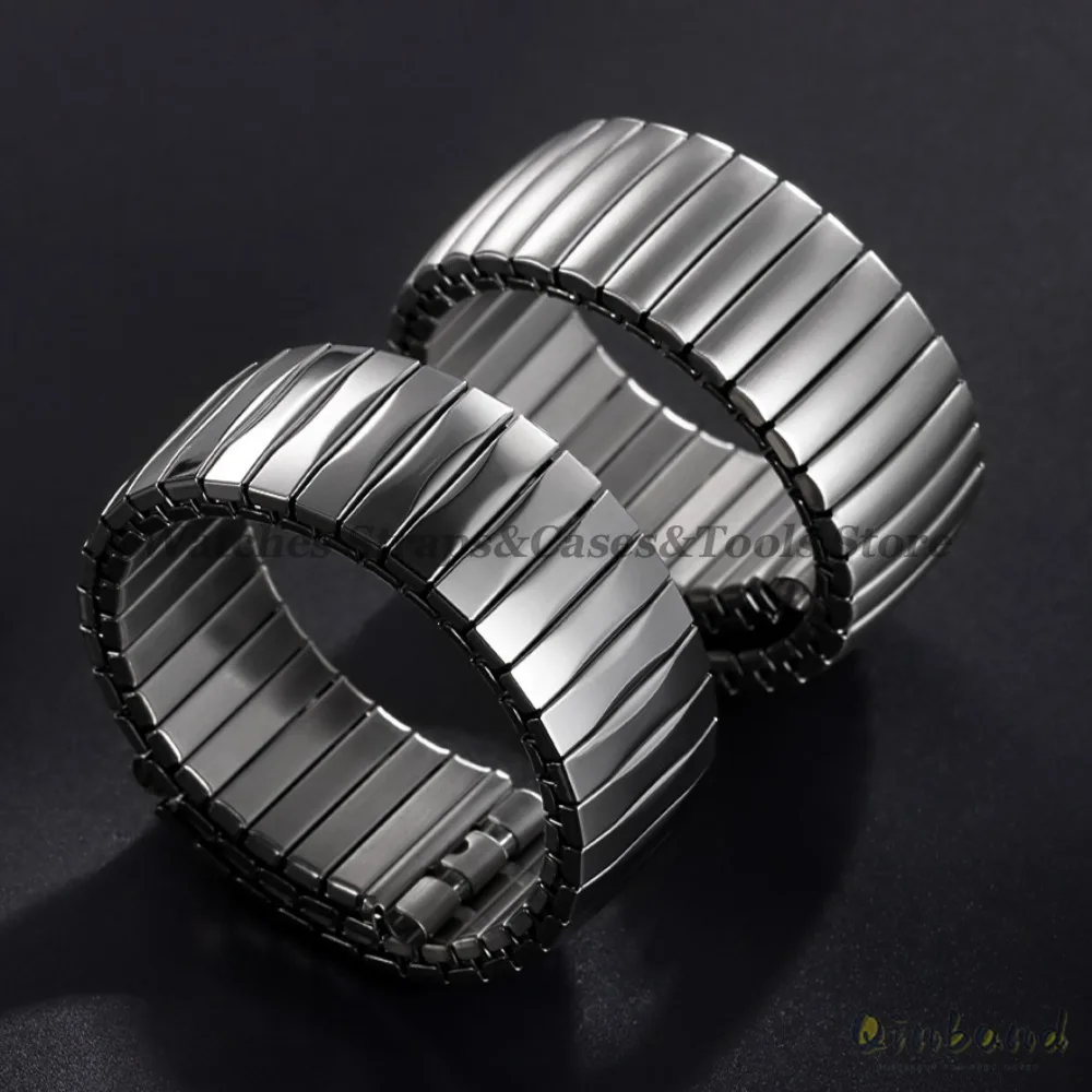 17 مللي متر 20 مللي متر لساعة سواتش حزام ساعة معدني مرن حزام ساعة تمتد توسيع الفولاذ المقاوم للصدأ حزام ساعة اليد الرجال النساء استبدال سوار #2