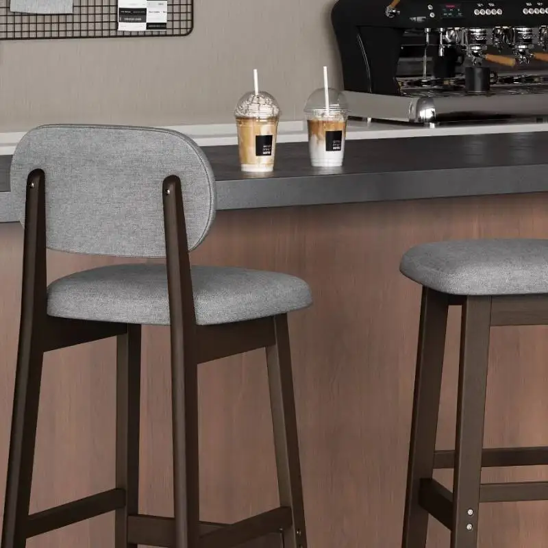 الحديثة الحد الأدنى كرسي طويل الساق واسعة رمادي داكن أنيق الشمال مريح كرسي طويل الساق مطعم منجد تابوريت دي بار الأثاث
