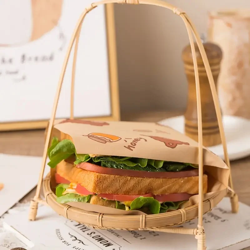 100 قطعة من ورق تغليف الساندويتش المقاوم للزيت - أمان لفرن الميكروويف والفرن، مقاوم للرطوبة، مانع للتسرب، مع نمط الدب الساحر مناسب لخبز العطلات، ومستلزمات خدمة تقديم الطعام، وتغليف المواد الغذائية متعدد الوظائف |     عطلة سطح المكتب الديكور |     ورق طعام متين