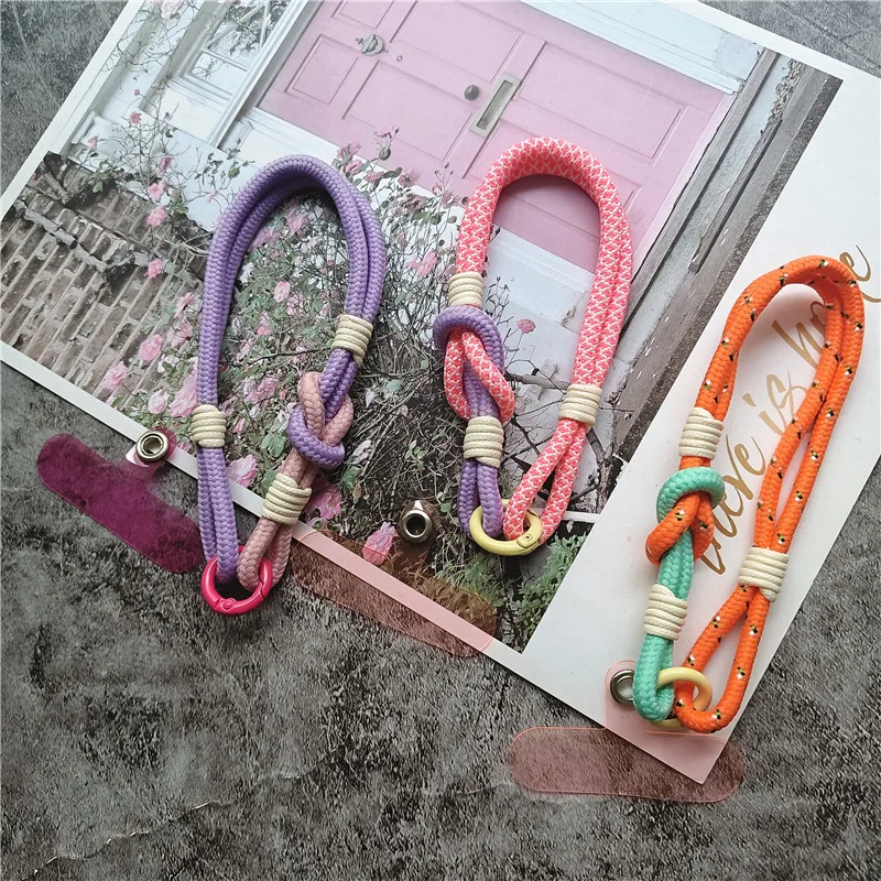Luxury Cell Phone Charm Wrist Strap with Patch Key Lanyards