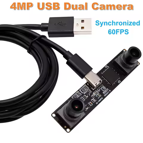 ELP 3D Stereo Synchronous Dual Lens 1080P 60FPS USB Camera Module 117° Viewing Angle Mini Camera UVC for VR, Windows Mac Linux