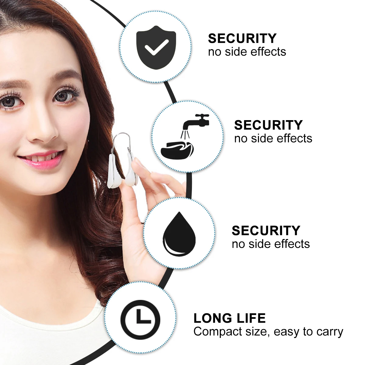 

2pcs Clip For Bridge Lifting Shaping Tool White Nose Up Clip Corrector For Droopy Nose Beauty Device Straightener Support