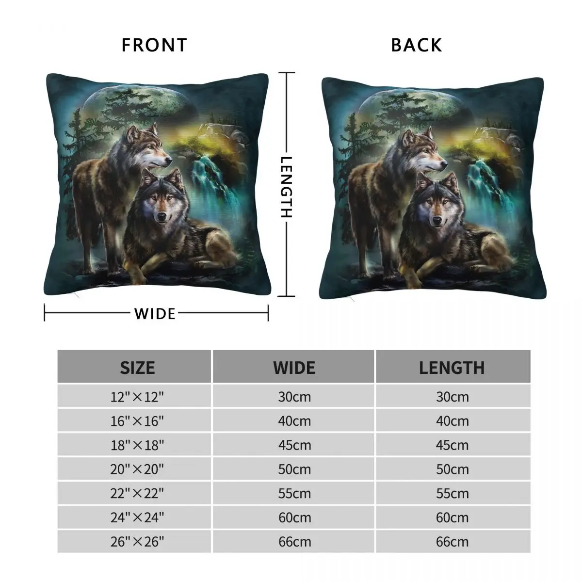 1Piece Pillowcase Cover For Bedroom guest room children's room recreational vehicle vacation home 3D Printed Wolf