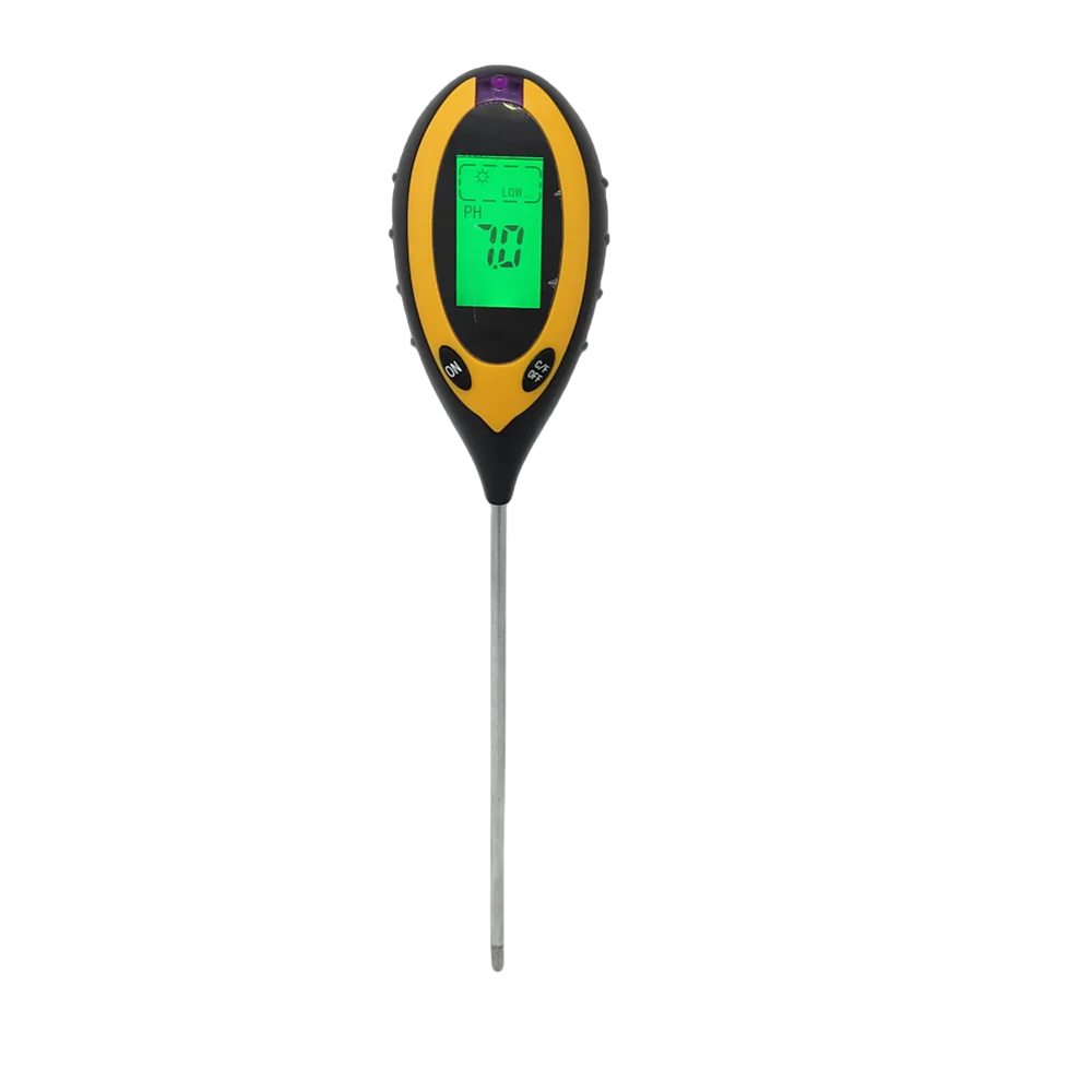 Soil PH Meter Digital 4 In 1 Soil Moisture Temperature Sunlight Tester For Plants Farming Gardens