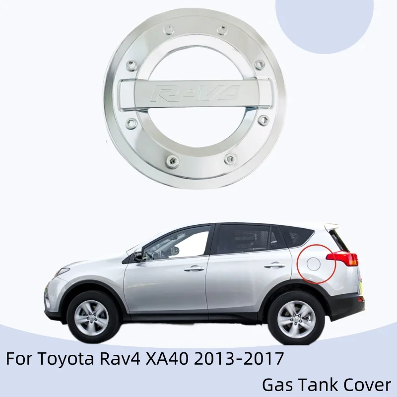 

Chrome Car Gas Tank Cover For Toyota Rav4 XA40 2013 2014 2015 2016 2017 High-Quality Silver Colored Car Fuel tank Cap Decoration