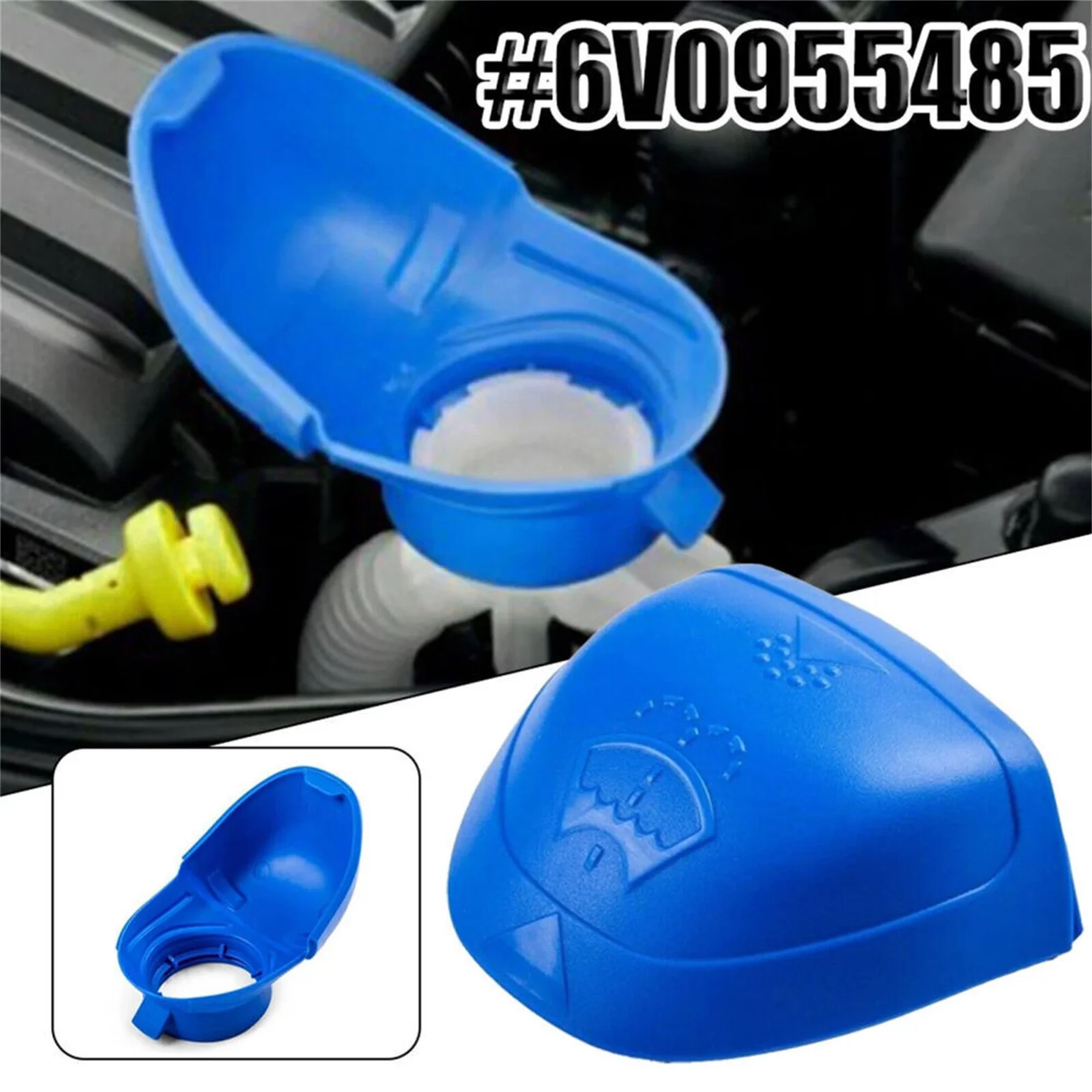 2Pcs/Set Wiper Front Wiper Washer Fluid Reservoir Bottle Lid Cap Cover For Skoda Car Accessories 6V0955485 000096706 Replacement