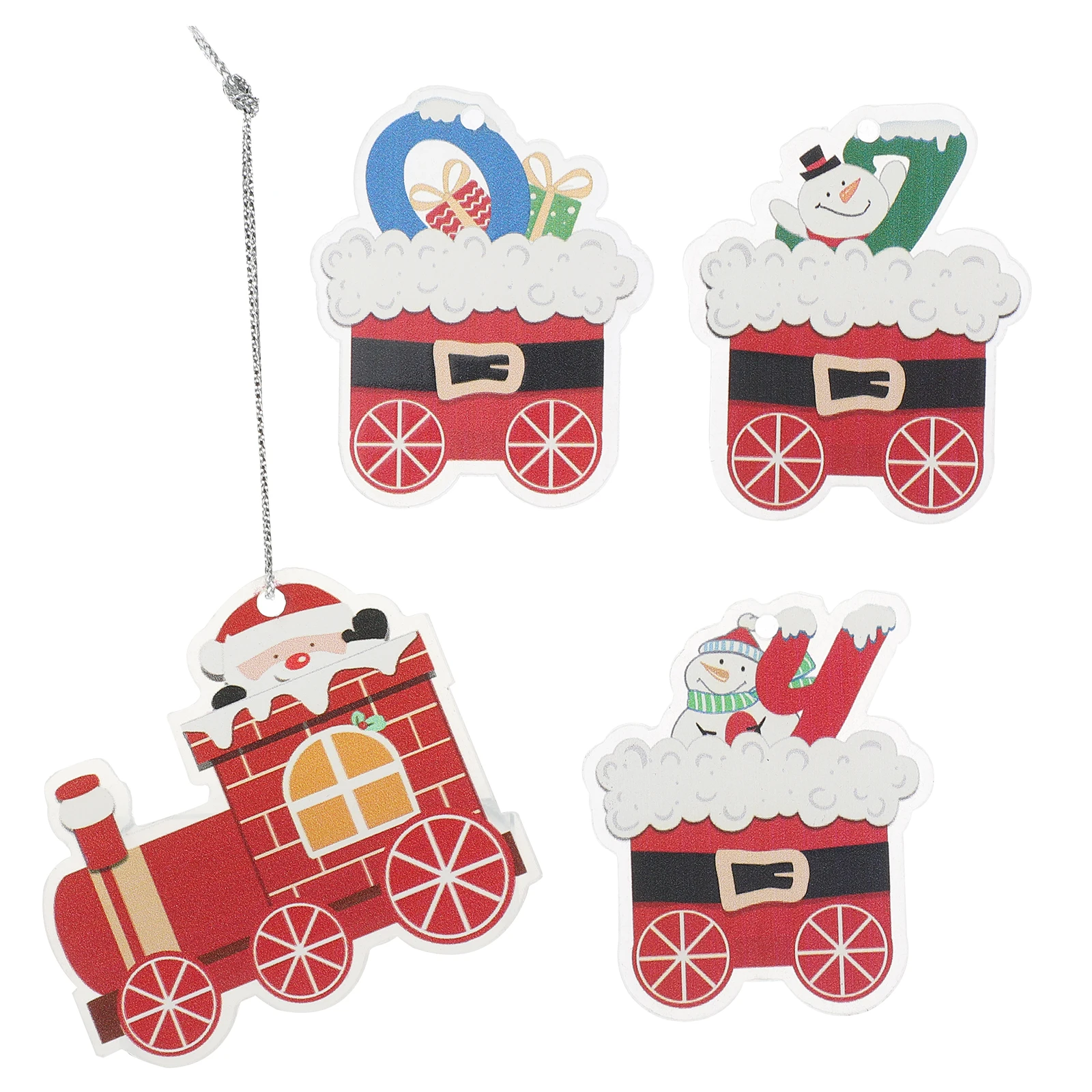 

4pcs Christmas Tree Hanging Ornament Cute Xmas Decorations Acrylic Pendant Deer Gingerbread Shape