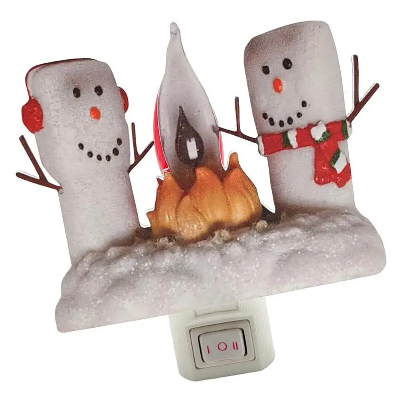 

Christmas Night Lights Plug Into Wall Cute Christmas Snowman Bonfire Night Lights Christmas Lamp LED Decorative Ladder Lights