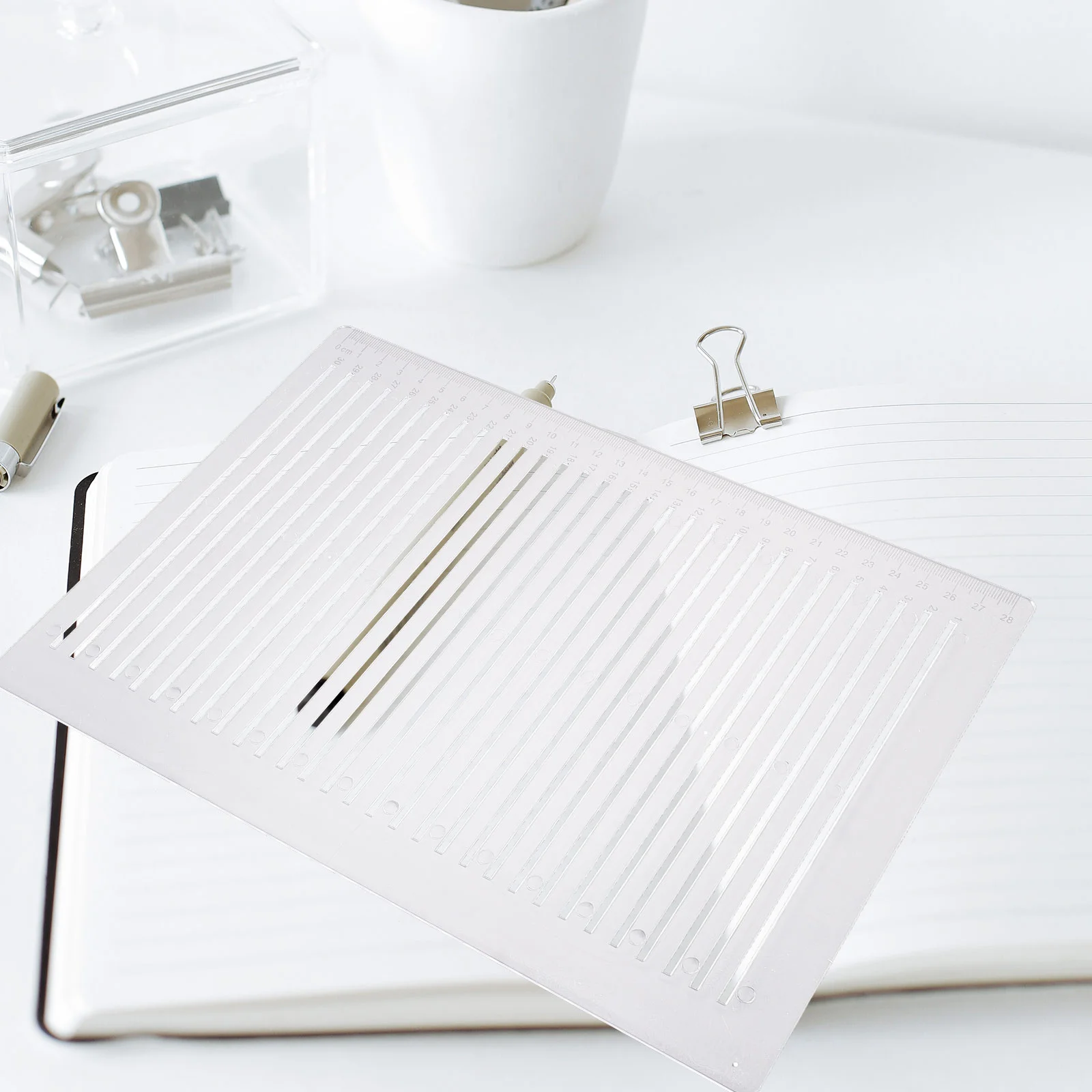 10PCS A4 Exam Answer Line Drawing Ruler 1.0cm Grid Hard Plastic Measuring Ruler for School Students Office Transparent Child