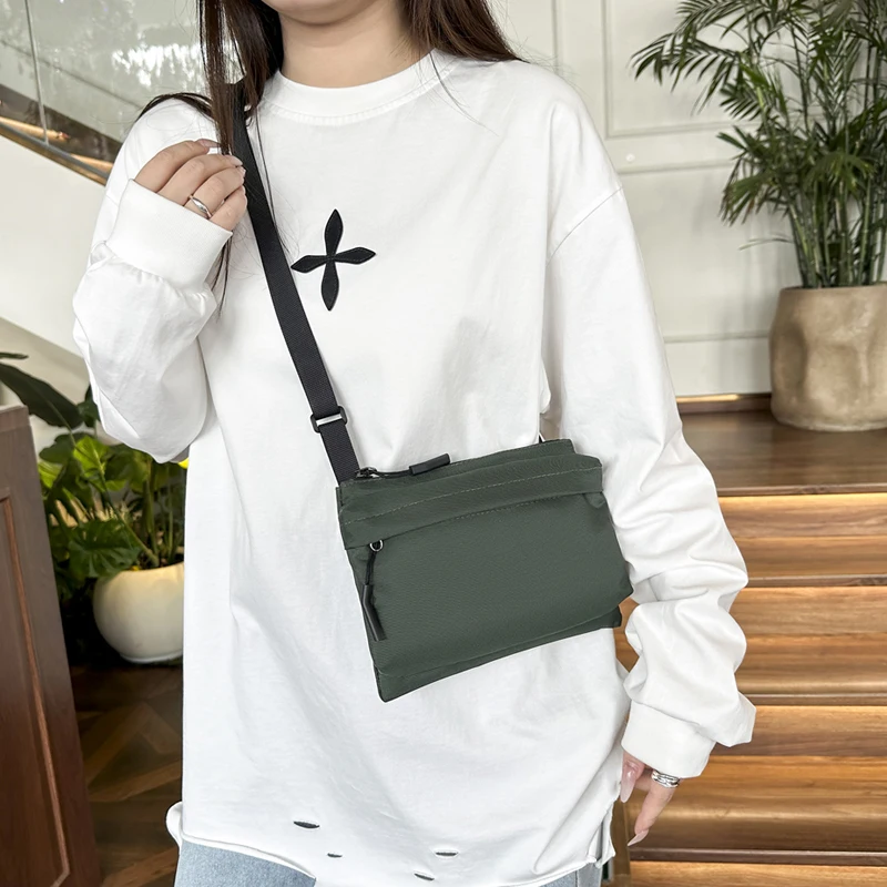 Mode Freizeit Nylon Umhängetasche Einfarbig Wasserdichte Cross-body Unisex Messenger Tasche für Männer Und Frauen – Detail 10