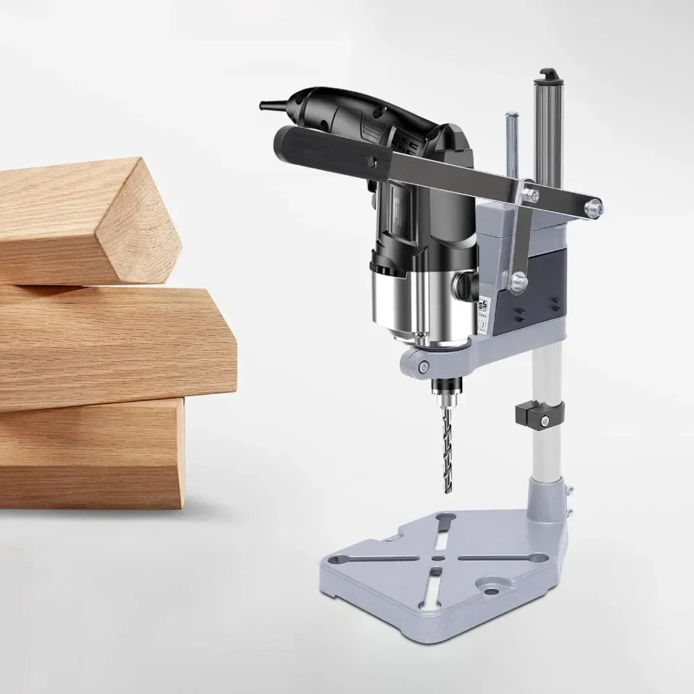 

High-quality Silver Single Hole Electric Drill Bracket Power Tool Accessory Floor Drill Press Table Drill Workbench Repair Tool